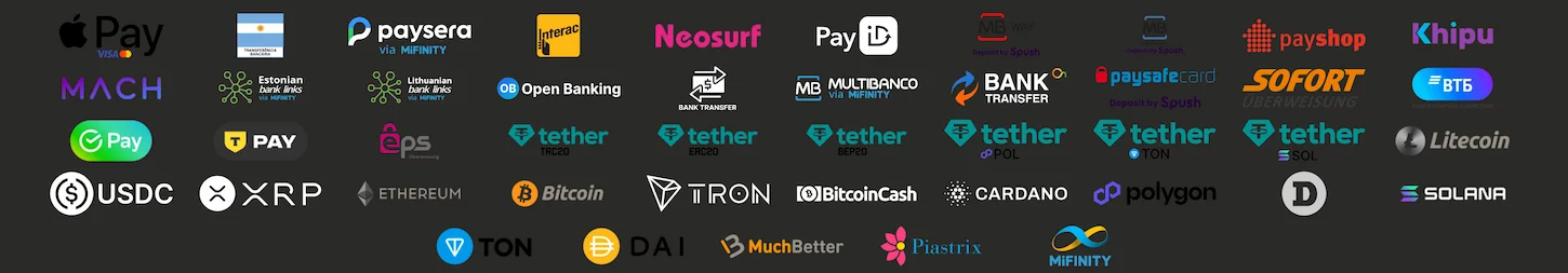 Dostępne metody płatności w Beep Beep Casino — karty, kryptowaluty, e-portfele i przelewy bankowe.