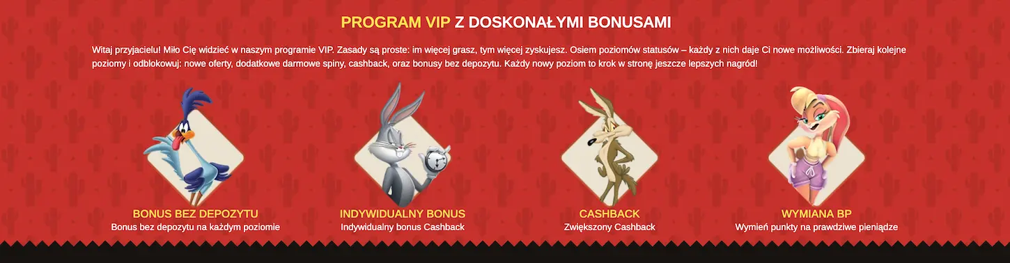 Program VIP z doskonałymi bonusami w Beep Beep Casino — cashback, darmowe spiny i wymiana punktów BP.