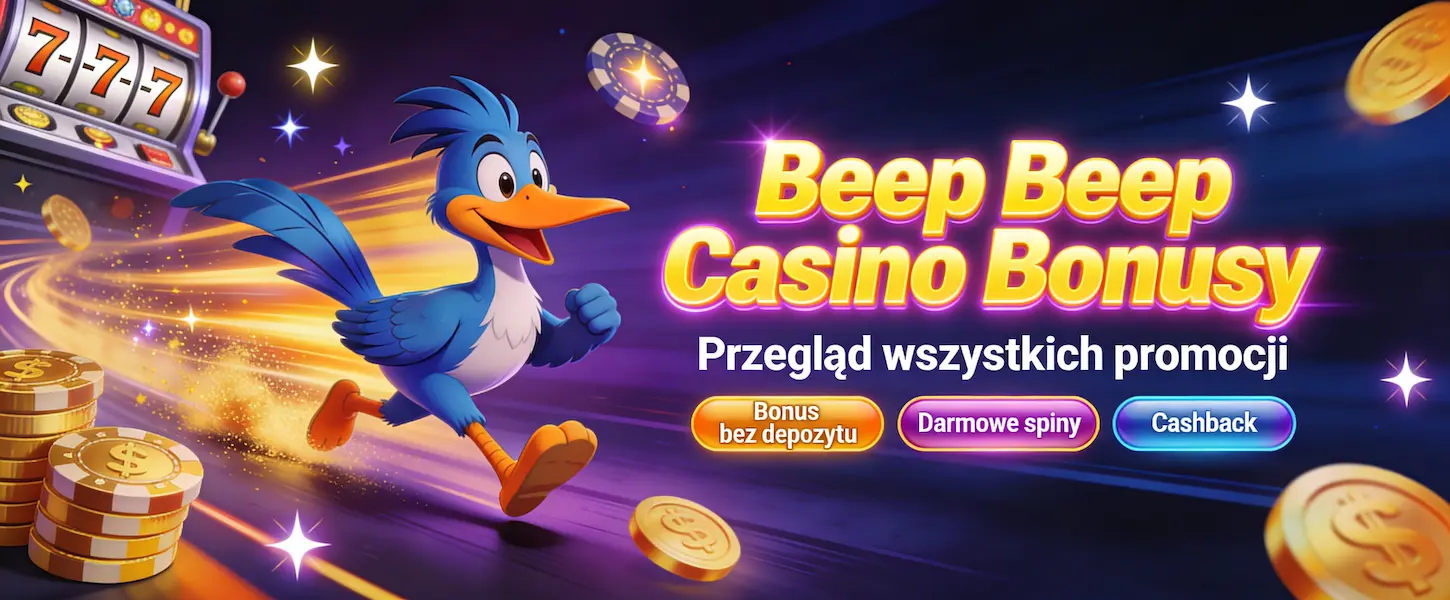Beep Beep Casino bonusy – przegląd wszystkich promocji dla graczy w Polsce: bonus bez depozytu, darmowe spiny i cashback.